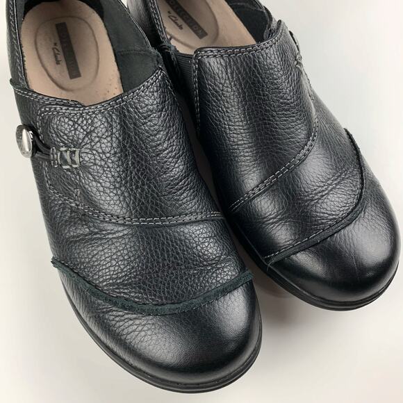 Clarks Cheyn Inca Loafers Slip On Black Leather Comfort Cushion Soft Women's 7 - Picture 4 of 10
